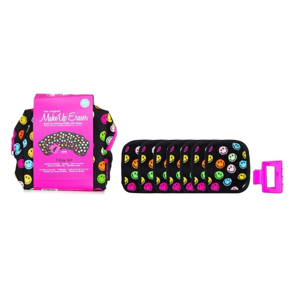 The Original MakeUp Eraser Multi-Colored Smiley Face, 7-Day Set, NEW